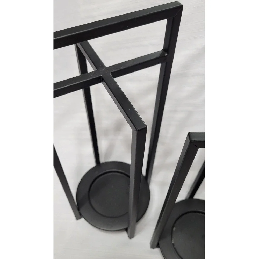 Modern Candle Holders Geometric Set of 2 Minimalist 15
